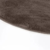 ARIEL 100cm ROUND FAUX FUR RUG - DARK GREY