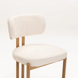 ARK FABRIC DINING CHAIR - CREAM/NATURAL LEG