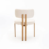 ARK FABRIC DINING CHAIR - CREAM/NATURAL LEG