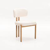 ARK FABRIC DINING CHAIR - CREAM/NATURAL LEG