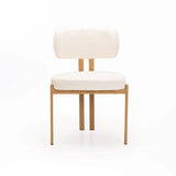 ARK FABRIC DINING CHAIR - CREAM/NATURAL LEG