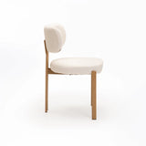 ARK FABRIC DINING CHAIR - CREAM/NATURAL LEG
