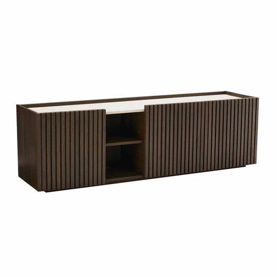 ASH 180cm 3 DOOR TV UNIT WITH TRAVERTINE LOOK TOP