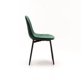 AVA VELVET DINING CHAIR - FOREST GREEN