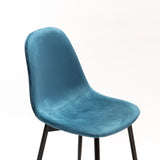 AVA VELVET DINING CHAIR - PETROL BLUE