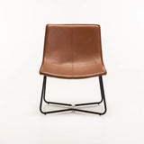 AXEL LEATHER TOUCH CHAIR - BROWN