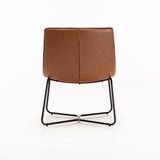 AXEL LEATHER TOUCH CHAIR - BROWN