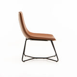 AXEL LEATHER TOUCH CHAIR - BROWN