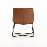 AXEL LEATHER TOUCH CHAIR - BROWN