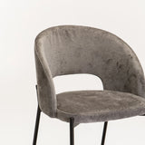 AZURI FABRIC DINING CHAIR - LIGHT GREY