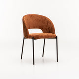 AZURI FABRIC DINING CHAIR - RUST