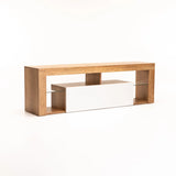 BARI 160cm 1 DOOR TV UNIT - WILD OAK/WHITE