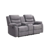 BAZ FABRIC 2 SEATER RECLINER WITH CONSOLE - GREY