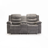 BAZ FABRIC 2 SEATER RECLINER WITH CONSOLE - GREY