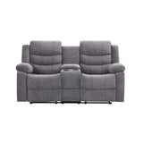 BAZ FABRIC 2 SEATER RECLINER WITH CONSOLE - GREY