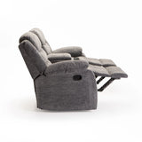 BAZ FABRIC 2 SEATER RECLINER WITH CONSOLE - GREY