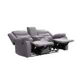 BAZ FABRIC 2 SEATER RECLINER WITH CONSOLE - GREY