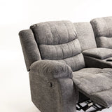 BAZ FABRIC 2 SEATER RECLINER WITH CONSOLE - GREY
