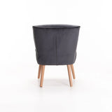 BEAU VELVET CHAIR - GREY W/LIGHT LEGS