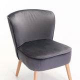 BEAU VELVET CHAIR - GREY W/LIGHT LEGS