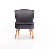 BEAU VELVET CHAIR - GREY W/LIGHT LEGS