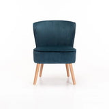 BEAU VELVET CHAIR - PETROL BLUE W/LIGHT LEGS