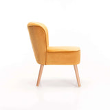 BEAU VELVET CHAIR - MUSTARD W/LIGHT LEGS