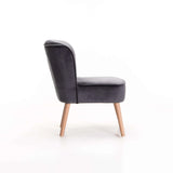 BEAU VELVET CHAIR - GREY W/LIGHT LEGS