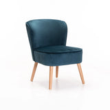 BEAU VELVET CHAIR - PETROL BLUE W/LIGHT LEGS