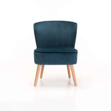 BEAU VELVET CHAIR - PETROL BLUE W/LIGHT LEGS