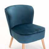 BEAU VELVET CHAIR - PETROL BLUE W/LIGHT LEGS