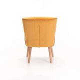 BEAU VELVET CHAIR - MUSTARD W/LIGHT LEGS