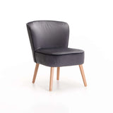 BEAU VELVET CHAIR - GREY W/LIGHT LEGS