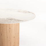 BELLE 120cm ROUND STONE TOP DINING TABLE