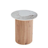 BELLE 45cm ROUND STONE TOP SIDE TABLE
