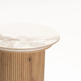 BELLE 45cm ROUND STONE TOP SIDE TABLE