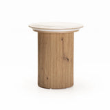 BELLE 45cm ROUND STONE TOP SIDE TABLE