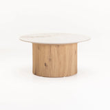 BELLE 80cm ROUND STONE TOP COFFEE TABLE