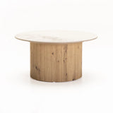 BELLE 80cm ROUND STONE TOP COFFEE TABLE