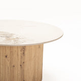 BELLE 80cm ROUND STONE TOP COFFEE TABLE