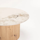 BELLE 80cm ROUND STONE TOP COFFEE TABLE