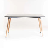 BETTY 120x80cm WOODEN LEG DINING TABLE - DARK GREY