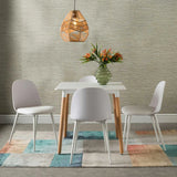 BETTY 80x80cm WOODEN LEG DINING TABLE - WHITE