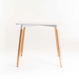 BETTY 80x80cm WOODEN LEG DINING TABLE - WHITE