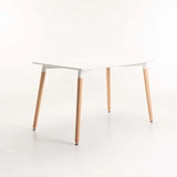 BETTY 120x80cm WOODEN LEG DINING TABLE - WHITE