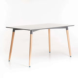BETTY 120x80cm WOODEN LEG DINING TABLE - DARK GREY
