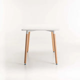 BETTY 140x80cm WOODEN LEG DINING TABLE - WHITE