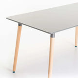 BETTY 120x80cm WOODEN LEG DINING TABLE - DARK GREY