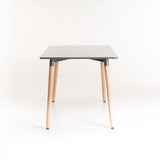BETTY 120x80cm WOODEN LEG DINING TABLE - DARK GREY
