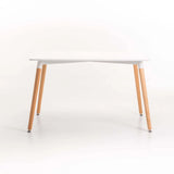 BETTY 120x80cm WOODEN LEG DINING TABLE - WHITE